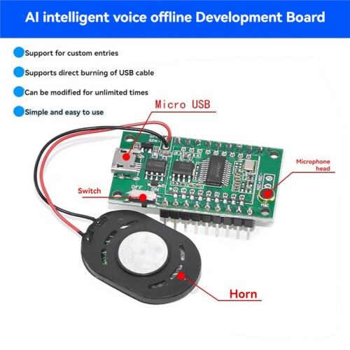 AI Intelligent Voice Recognition Development Board Offline Voice Control Support Custom Voice for Relay LED Lights 2