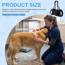 Dog Carry Sling Emergency Backpack Pet Legs Support and Rehabilitation Dog Lift Harness Adjustable Lifting Straps L