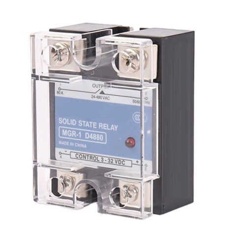 D4880/SSR-80A Single Phase Solid State Relay  Control AC Input 3-32VDC Control Output 24-480VAC Relay 1