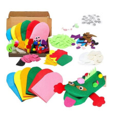 Hand Puppet Making Kit for Kids, Sock Puppet Set with Pompoms & Googly Eyes for DIY Storytelling Role