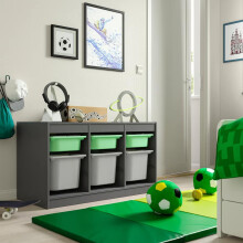 IKEA TROFAST Storage Unit with 6 Boxes 99x44x56cm
