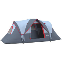 Outsunny 5 Man Camping Tent, 3000mm Hiking Shelter, Grey