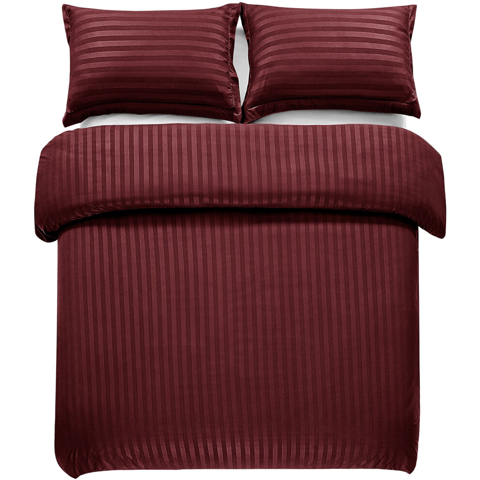 Imperial Rooms (Super King Stripe Duvet Cover 3Pcs) Red Christmas Duvet Cover Set Single Double King