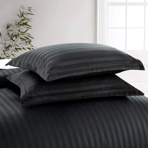 Imperial Rooms (Single ) Black Stripe Duvet Cover Luxury Egyptian Bedding Set 2