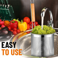 2 Pack Pasta Basket, Stainless Steel Mesh Noodle Strainer Basket with Wooden Handle, for Boiling Food, Pasta, Noodles