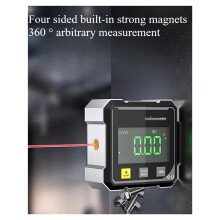 Inclinometer 4-Sided Magnetic Dual-Laser Tilt Meter Compact Slope Measurement Angle Ruler with Laser Alignment