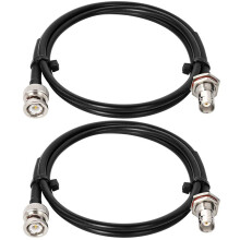 Cable BNC - 2 Unidades de 50 Ohmios, RG58, Cable Coaxial BNC Macho A Hembra, Cable de Extensión de 90 cm para Radio CB/Radioaficionado VHF.