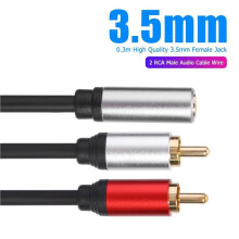3X Cavo RCA 2RCA Maschio A 3.5Mm Femmina Audio Aux Cavo 3.5Mm Jack Cavo Rca per MP3 Telefono Home Theater DVD 2RCA Cavo Audio