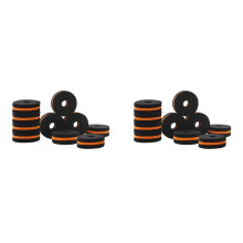 20 Piezas de Almohadilla de Pelo de Doble Color Negro-Naranja, Soporte de Platillo, Arandelas de Fieltro para Paquete de Piezas de Batería, Piezas de