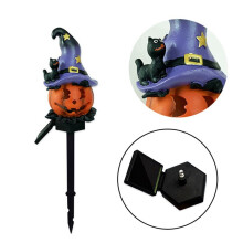 2X Solar Pumpkin Lantern Halloween Outdoor Light Atmosphere Light Waterproof Resin Light Suitable for Courtyard Garden
