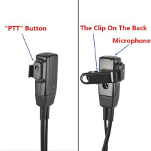 3X Kit Auricolare Auricolare un Filo Singolo MIC PTT Mic un Forma di D 2 Pin Radio Auricolare Walkie Talkie Gancio per L'Orecchio