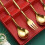 Christmas Set Gift Tableware Spoon & Fork Set Dessert Spoon Fruit Fork Coffee Spoon Tableware Set C 6