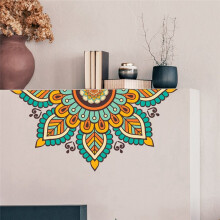 Mandala Wall Sticker Wallpaper Sticker Self-Adhesive Background Decoration Suitable for Living Room 1Pcs