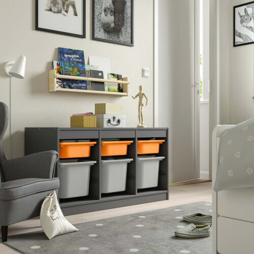 IKEA TROFAST Storage Unit with 6 Boxes 99x44x56cm