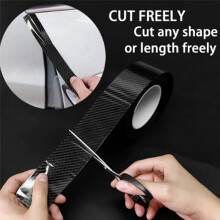 Carbon Fiber Car Sticker DIY Paste Door Sill Protector Bumper Tape Car Protector Strip Waterproof Protection Film