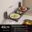 (Gray 56cm)Wall Mount Kitchen Organizer With Foldable Shelves And Hooks For Home Storage 7