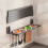(Gray 39cm)Wall Mount Kitchen Organizer With Foldable Shelves And Hooks For Home Storage 2