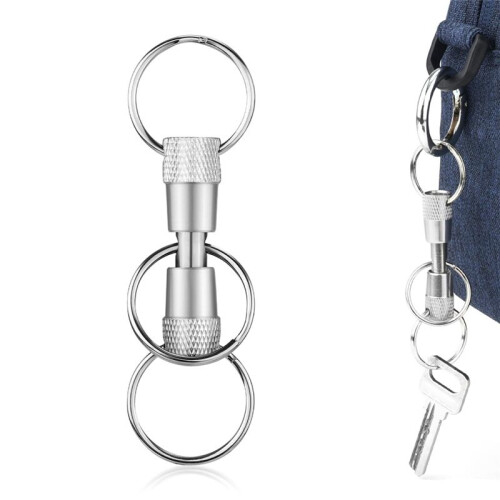3-Way Quick Release Keychain Detachable Key Rings Pull Apart Separate Quick Disconnect Release Convenient Accessory 6pcs 1