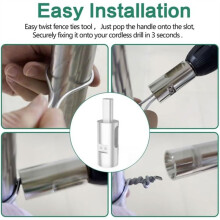 Herramienta para Sujetar Cercas, Portabrocas de Calibre 9, Compatible con Taladros Eléctricos con Portabrocas de 3/8 Pulgadas para Fijar Cercas de