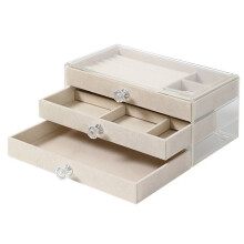 Capacity High-Grade Exquisite Oxidation Three Drawer Desktop Jewelry Bracelet Ring Jewelry Large Storage Box