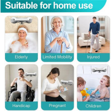 1Pack Grab Bars for Bathtubs and Showers with 3 Suction Cups, Heavy Duty Handle Removable Handrails for Seniors