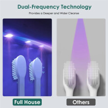 Toothbrush Holder & Cleaner, Cleaning and Air Drying,Rechargeable Wall Mounted, for All Electric & Manual Toothbrush