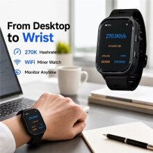 Reloj Inteligente Minero de Bitcoin 260KH/S MinerWatch SHA256 Dispositivo de Minería de Criptomonedas con Visualización de Precio y Tasa de Hash de