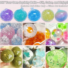 15 Pack DIY Blank Stress Making Kit with Air Pump Expander Tool Make Your Own Custom Squeeze Fidget Balls DIY