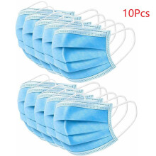 (10 X Masks) 3 Ear Ply Loop Elastic Disposable Mask Face Dust Cleaning Anti Mask Flu Virus