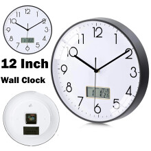 29cm Round Quartz Wall Clock Silent Sweep Home