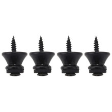 8 x Electric Acoustic Guitar Bass Strap Button Screw Lock Pins Pegs Pads Black