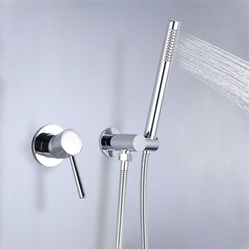 Set Doccia con Soffione per Acqua Calda e Fredda A Parete, Set Doccia Argento 1