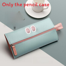 (Lake Blue) Modern Pen Leather Bag With Zipper Design For Daily Students School Middle