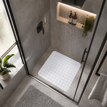 (Square - 53x53cm, Pure White) Imperial Rooms Premium Non Slip PVC Bath Tub Mat & Shower Mats| Super Safety Washable Mats