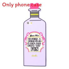 (Purple Bottle, For iPhone 7) Cute Cartoon 3d Soft Silicone Case Cover Back Skin For 5 5s 6 6s 7 Plus