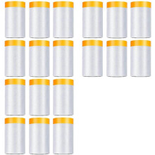18 Pacotes de Fita e Cortina, Filme de Máscara Pré-Gravado de 1,8X62,3 Pés para Cobertura de Pintura Automática, Filme Plástico Pré-Adesivo