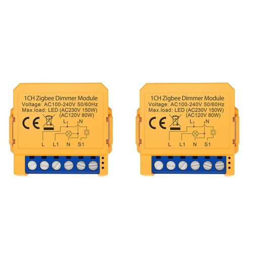 2X Tuya Zigbee  Dimmers  Module 1CH Control LED Lights Dimmable  Stepless Dimming+Voice Control