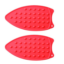Tappetino nel Ferro Resistente al Calore nel Silicone, Supporto da Stiro Portatile per Viaggi e Ferro da Stiro per Quilting Rosso