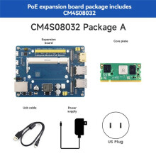 Module de Calcul Carte PoE + Kit CM4S 8G + 32G pour Raspberry Pi Module de Calcul CM4S Carte D'Extension 4S + Carte de Base Prise US