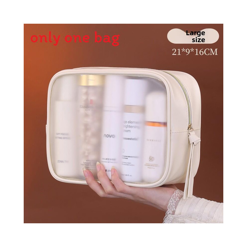 (Large) Cosmetic Pvc Clear Pouch With Waterproof Features For Travel And Makeup Skincare