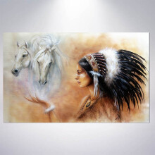 Indianer und Pferd Tapete Wohndeko Schlafzimmer Dekoration Wand