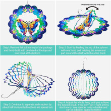 2X Wind Spinners Outdoor, Hanging Butterfly Outdoor Wind Spinner, Metal Wind Spinners for Patio Art Decorations