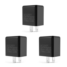 3X 2-Pin LED Flasher Relay 12V Adjustable Frequency for Motorcycle Turn Signal Fix Blinker Lights Indicator Relays