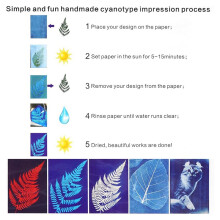 60 Sheets Sun Print Paper Kits Cyanotype Paper A4 A5 Solar Printing Kit Sun Art Paper Solar Paper for Kids Adults