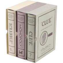 WS Game Company Vintage Board Games Bookshelf Collection - Scrabble, Monopoly & Clue in Book-Family Game, Classic Board Games for 2-6 Players,Ages 8+