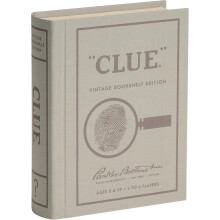 WS Game Company Clue Vintage Bookshelf Edition - Classic Murder Mystery Board Game in Linen-for Kids, Adults & Family, Ages 8+