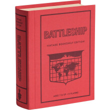 WS Game Company Battleship Vintage Bookshelf Edition Naval War Game Fabric-Wrapped Book Box - Vintage Display Board Games for 2 Players, Ages 7+