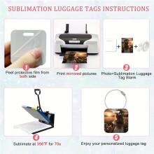 20 Pcs Sublimation Luggage Tag Blanks Sublimation Bag Tags with Loop for DIY Gifts Travel Sports Bags