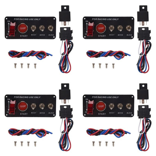 4X 12V BiltäNdningsknapp Motorstarttryckknapp 3 VäXla Racing Panel 1