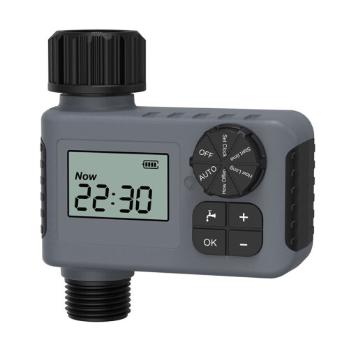 2X Electronic Garden Water Timer with LCD Single-Outlet Hose Irrigation Controller Efficient Water Management Tool A 1